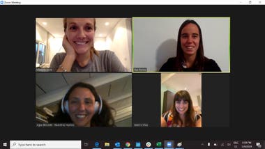 The Sixty team: Victoria Corti, Paz Porrez, Agustina Recalde and Valeria Viva, during one of their virtual meetings