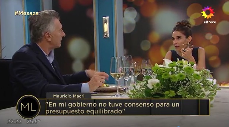 Mauricio Macri with Juana Viale in La noche de Mirtha Legrand (eltrece) (Video capture)