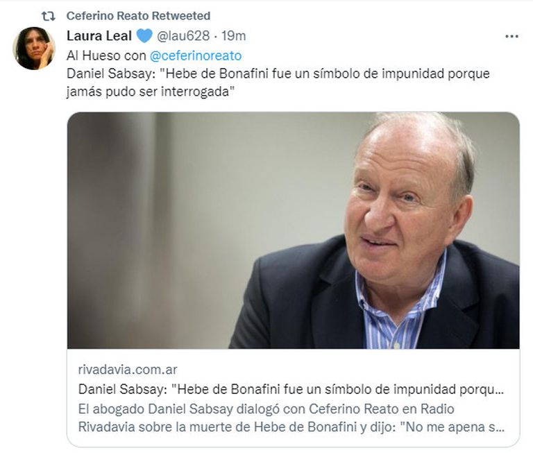 O advogado Daniel Sabsay questionou a figura de Hebe de Bonafini