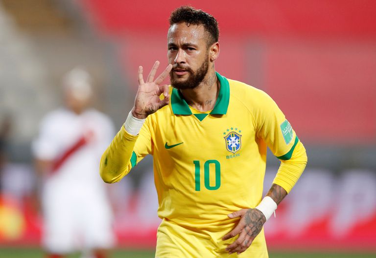 Neymar Jr. durante as eliminatórias da Copa do Mundo de 2022 no Catar