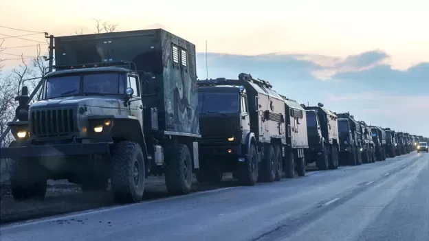 Convoy militar ruso en Ucrania