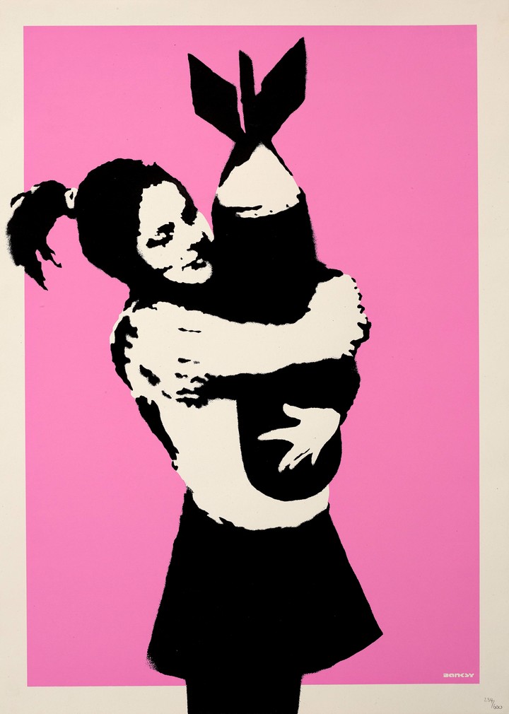 Bomb Love, de Banksy. Foto: gentileza Sotheby's.