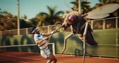 Mosquito gigante invade cancha de tenis. Por suerte habia FRIPI ON
