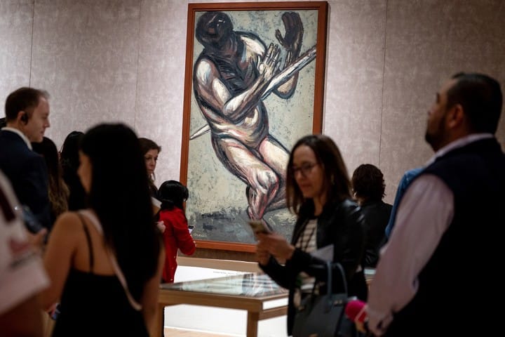 Vista de sala de "Constelaciones y derivas. Arte de América Latina desde la Colección FEMSA", en el Museo de Arte Contemporáneo (MARCO) en Monterrey, México. 
(EFE) 