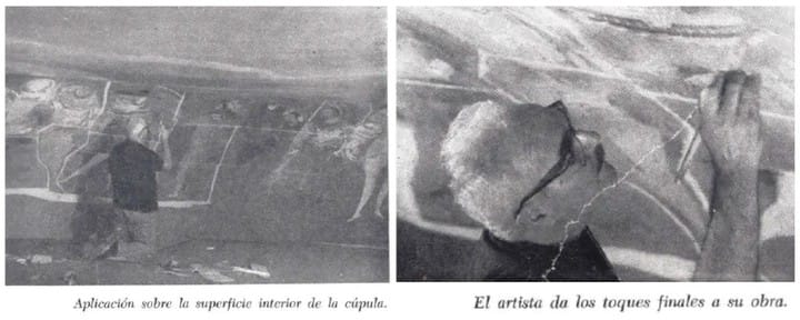 “Entre los elementos de trabajo, pinturas y telas -traídas expresamente para este fin desde Francia- Soldi utilizó asimismo un trozo del antiguo paño decorado por Marcel Jambon”, señala el periodista Luis Alberto Ballester en el programa de mano del día de la inauguración. Foto: gentileza Teatro Colón.